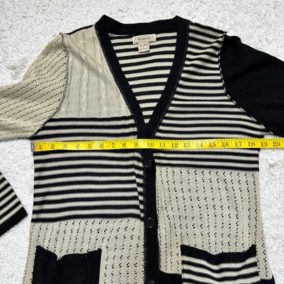 Art And Soul Unique Exposed Seam Cardigan Button Up V-Neck Sweater Sz: L - Picture 5 of 7